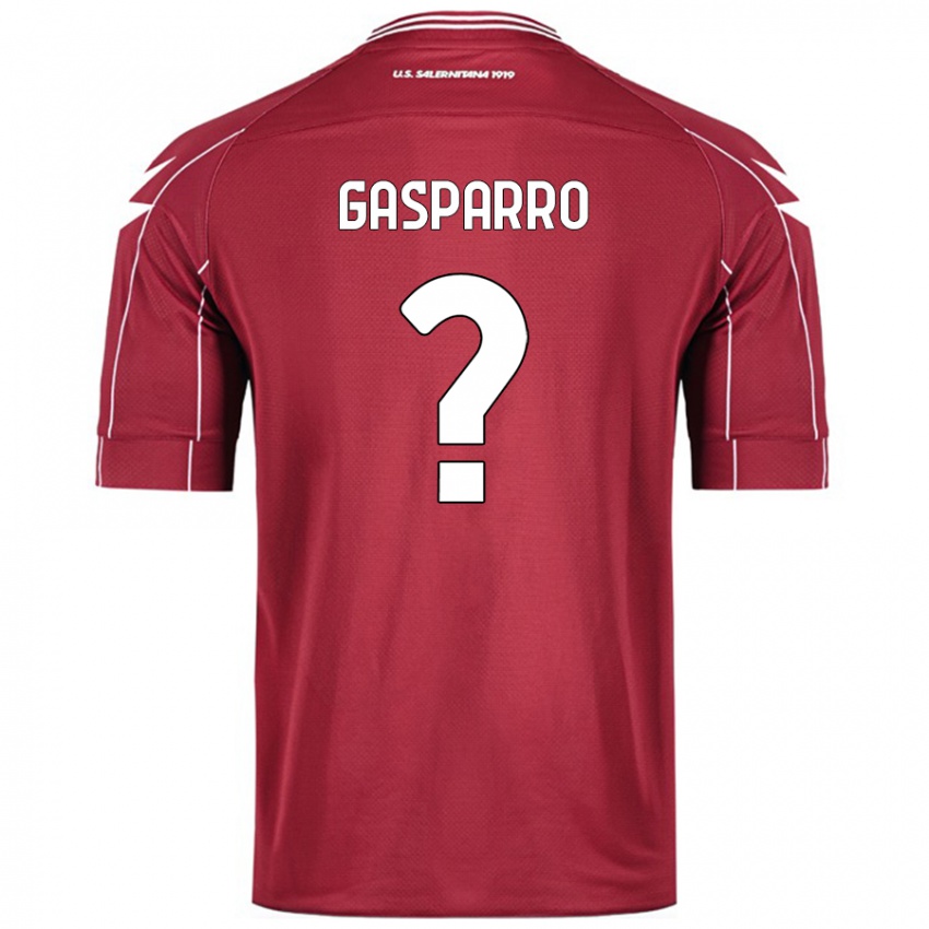 Kinder Roberto Gasparro #0 Burgundrot Heimtrikot Trikot 2024/25 T-Shirt Österreich