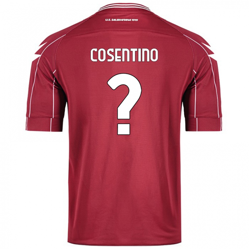 Kinder Aldo Cosentino #0 Burgundrot Heimtrikot Trikot 2024/25 T-Shirt Österreich