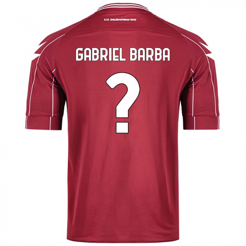 Kinder Luigi Gabriel Barba #0 Burgundrot Heimtrikot Trikot 2024/25 T-Shirt Österreich