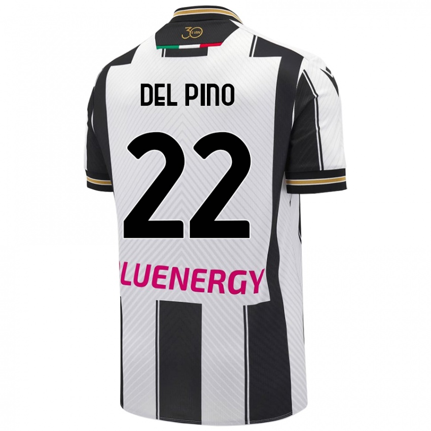 Kinder Lorenzo Del Pino #22 Weiß Schwarz Heimtrikot Trikot 2024/25 T-Shirt Österreich