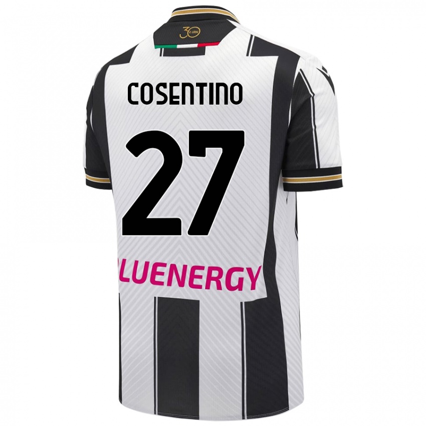 Kinder Sergio Cosentino #27 Weiß Schwarz Heimtrikot Trikot 2024/25 T-Shirt Österreich