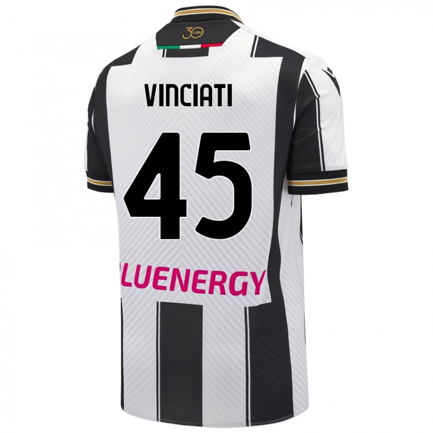 Kinder Giulio Vinciati #45 Weiß Schwarz Heimtrikot Trikot 2024/25 T-Shirt Österreich