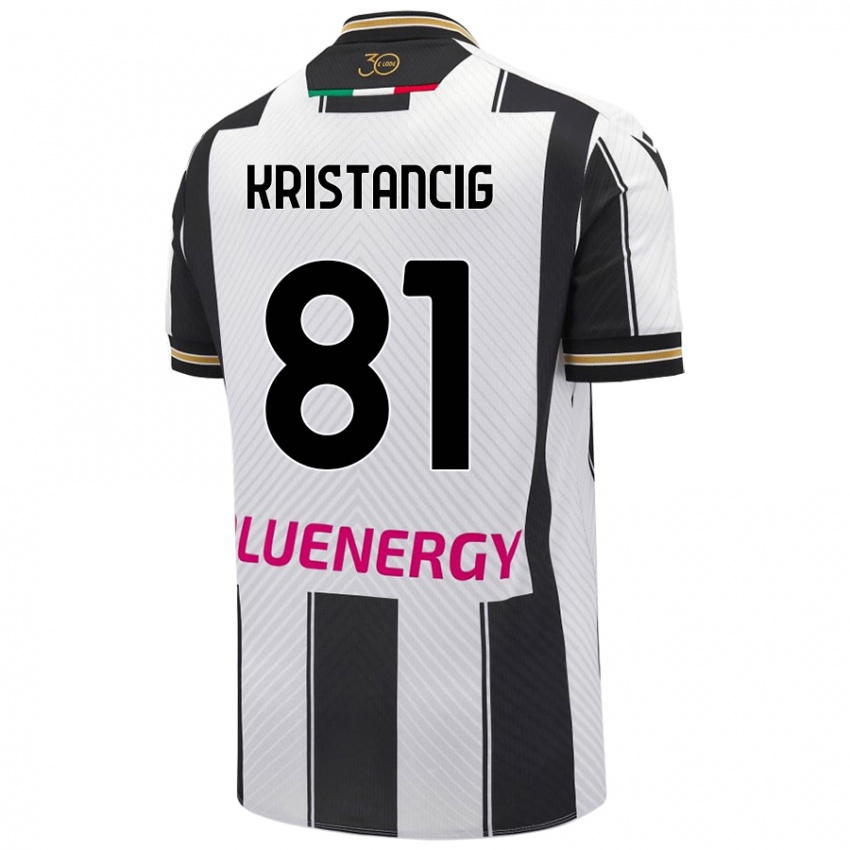 Kinder Luca Kristancig #81 Weiß Schwarz Heimtrikot Trikot 2024/25 T-Shirt Österreich