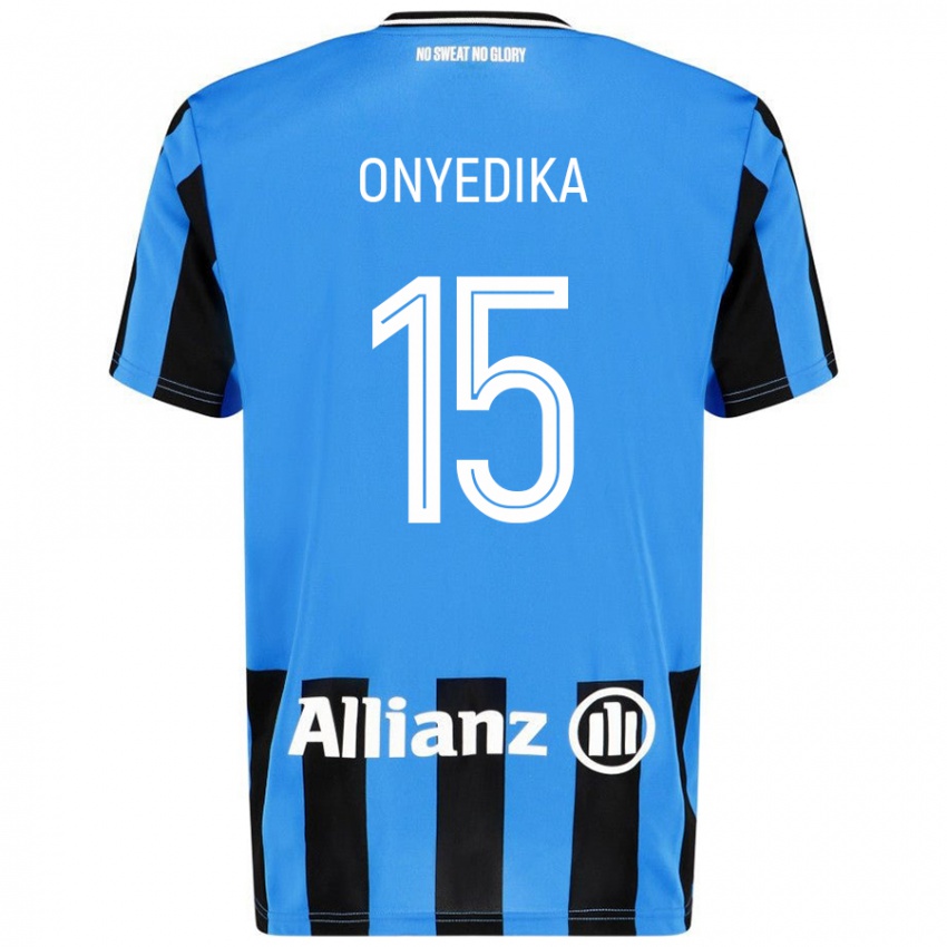 Kinder Raphael Onyedika #15 Himmelblau Schwarz Heimtrikot Trikot 2024/25 T-Shirt Österreich