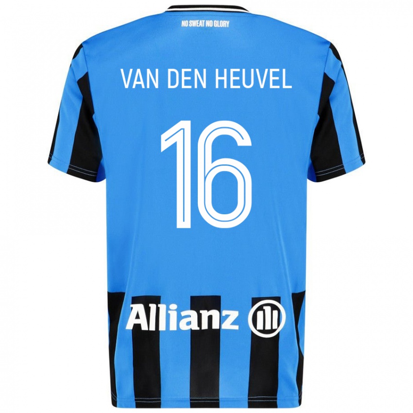 Kinder Dani Van Den Heuvel #16 Himmelblau Schwarz Heimtrikot Trikot 2024/25 T-Shirt Österreich