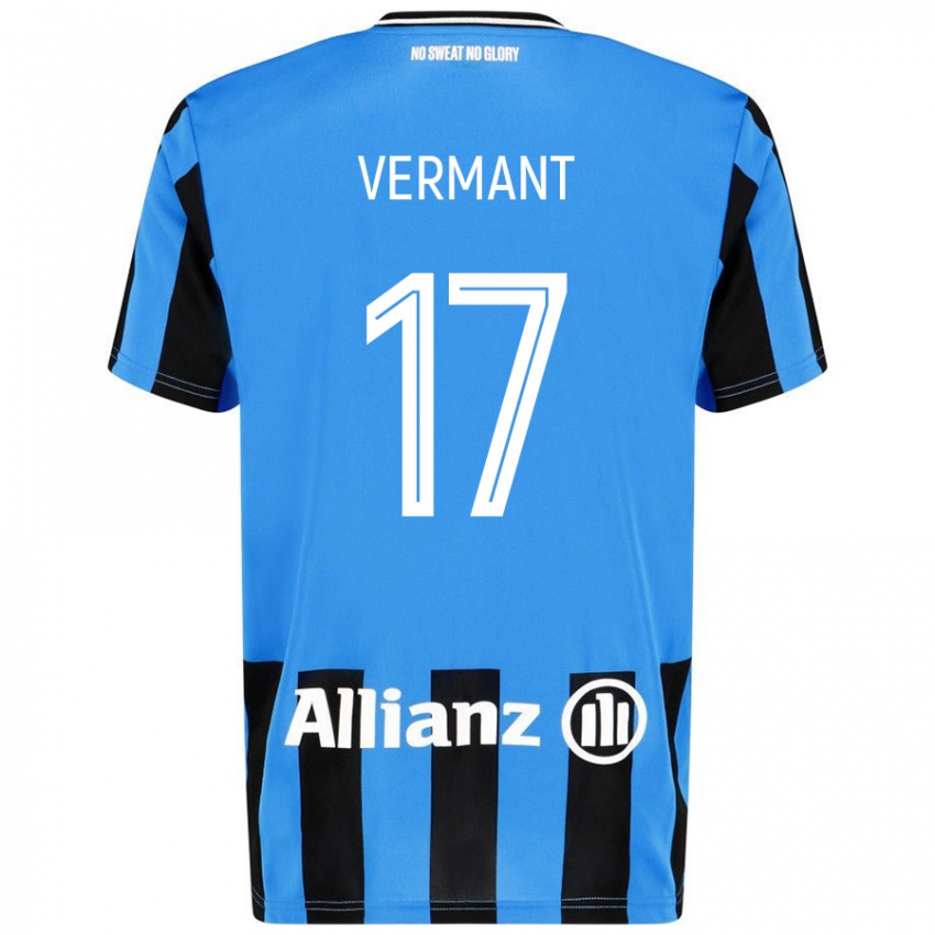 Kinder Romeo Vermant #17 Himmelblau Schwarz Heimtrikot Trikot 2024/25 T-Shirt Österreich