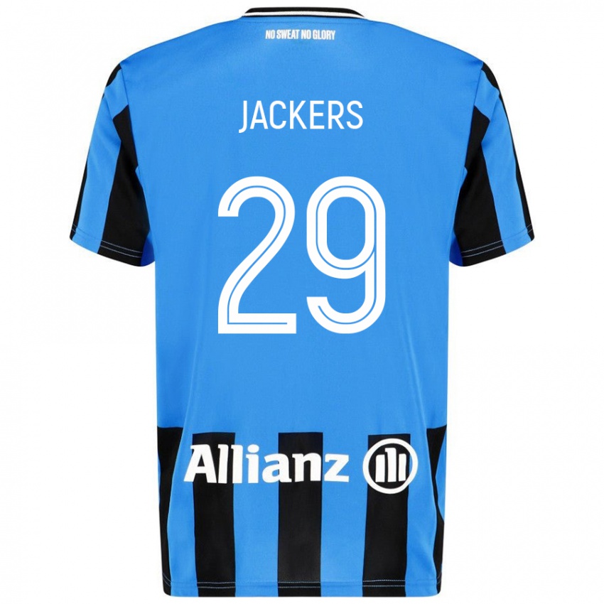 Kinder Nordin Jackers #29 Himmelblau Schwarz Heimtrikot Trikot 2024/25 T-Shirt Österreich