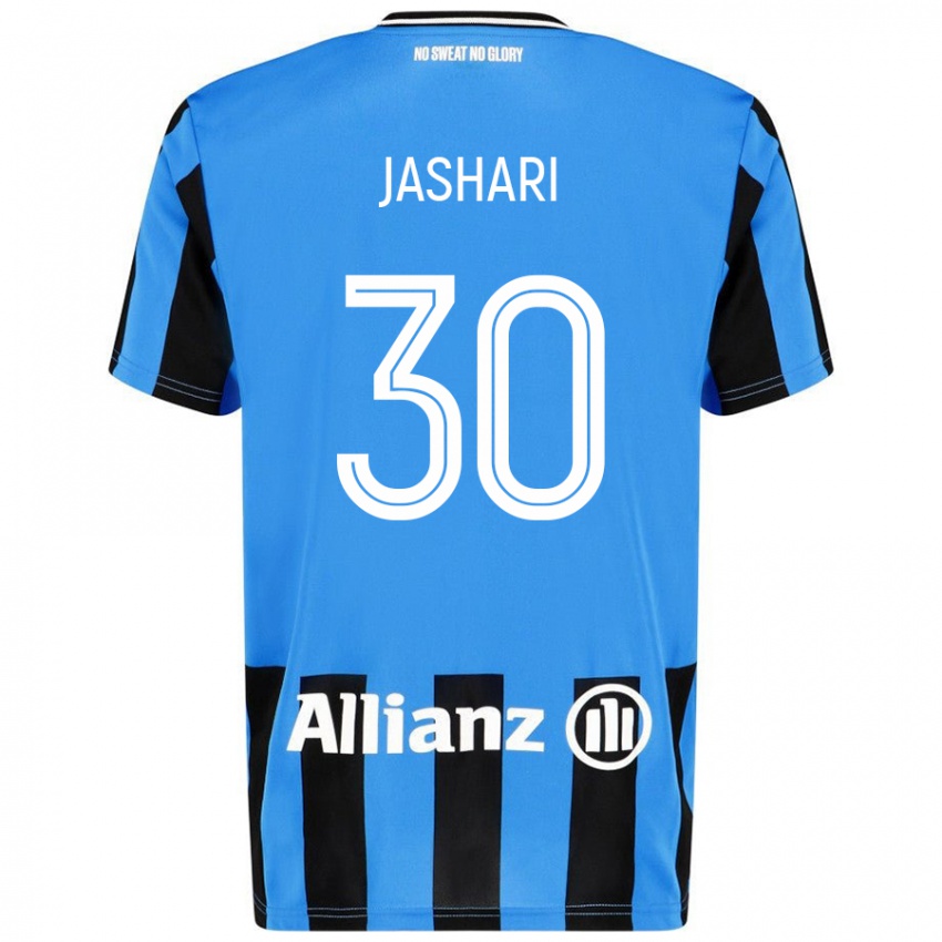 Kinder Ardon Jashari #30 Himmelblau Schwarz Heimtrikot Trikot 2024/25 T-Shirt Österreich