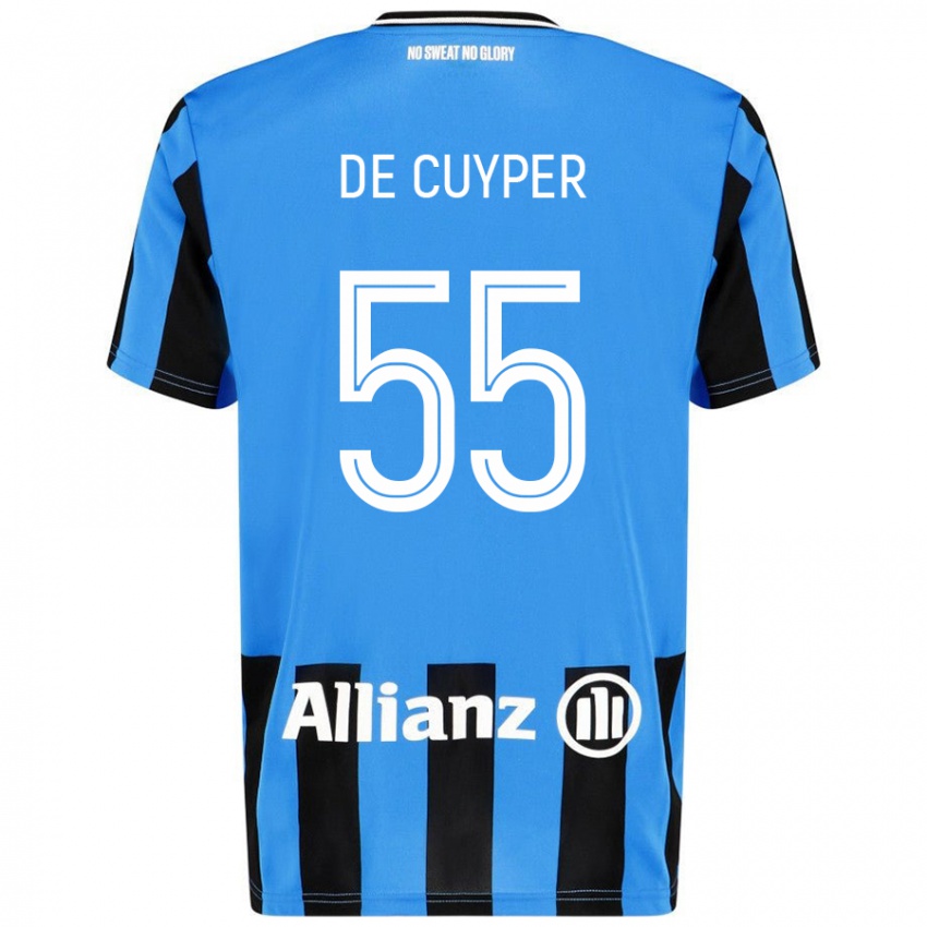 Kinder Maxim De Cuyper #55 Himmelblau Schwarz Heimtrikot Trikot 2024/25 T-Shirt Österreich