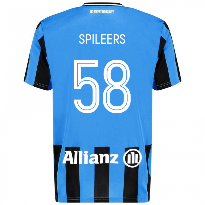 Kinder Jorne Spileers #58 Himmelblau Schwarz Heimtrikot Trikot 2024/25 T-Shirt Österreich