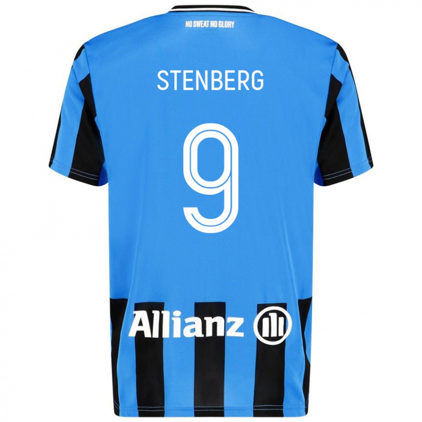 Kinder Hanna Stenberg #9 Himmelblau Schwarz Heimtrikot Trikot 2024/25 T-Shirt Österreich