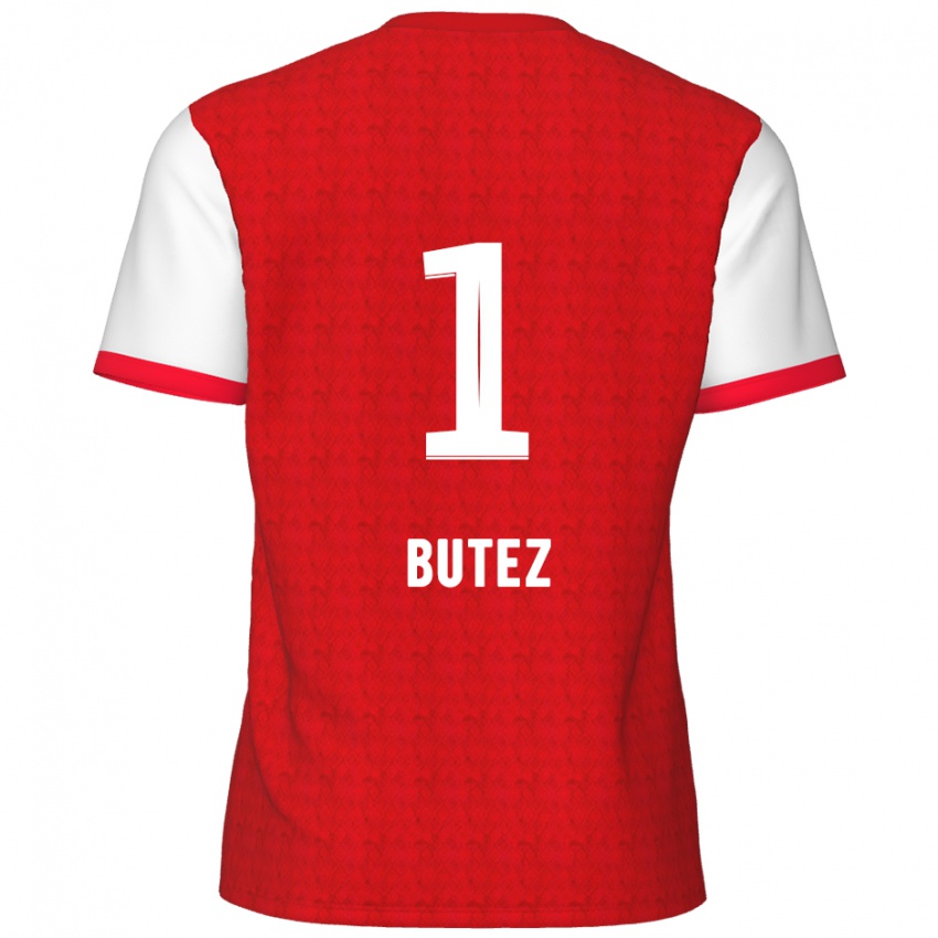 Kinder Jean Butez #1 Rot Weiß Heimtrikot Trikot 2024/25 T-Shirt Österreich