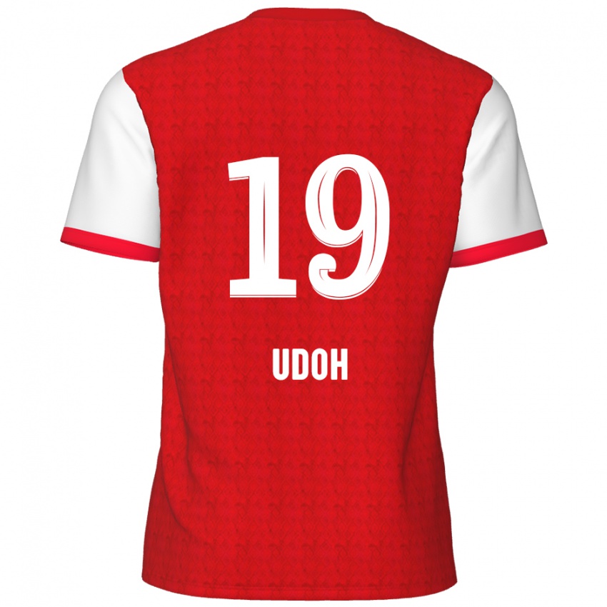 Kinder Victor Udoh #19 Rot Weiß Heimtrikot Trikot 2024/25 T-Shirt Österreich