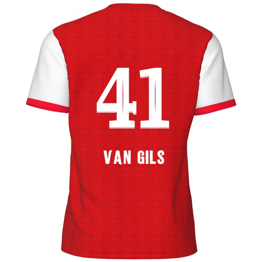 Kinder Mathis Van Gils #41 Rot Weiß Heimtrikot Trikot 2024/25 T-Shirt Österreich