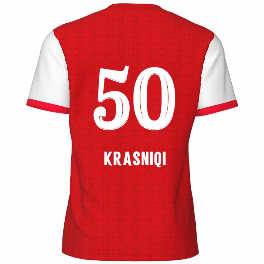 Kinder Laurit Krasniqi #50 Rot Weiß Heimtrikot Trikot 2024/25 T-Shirt Österreich