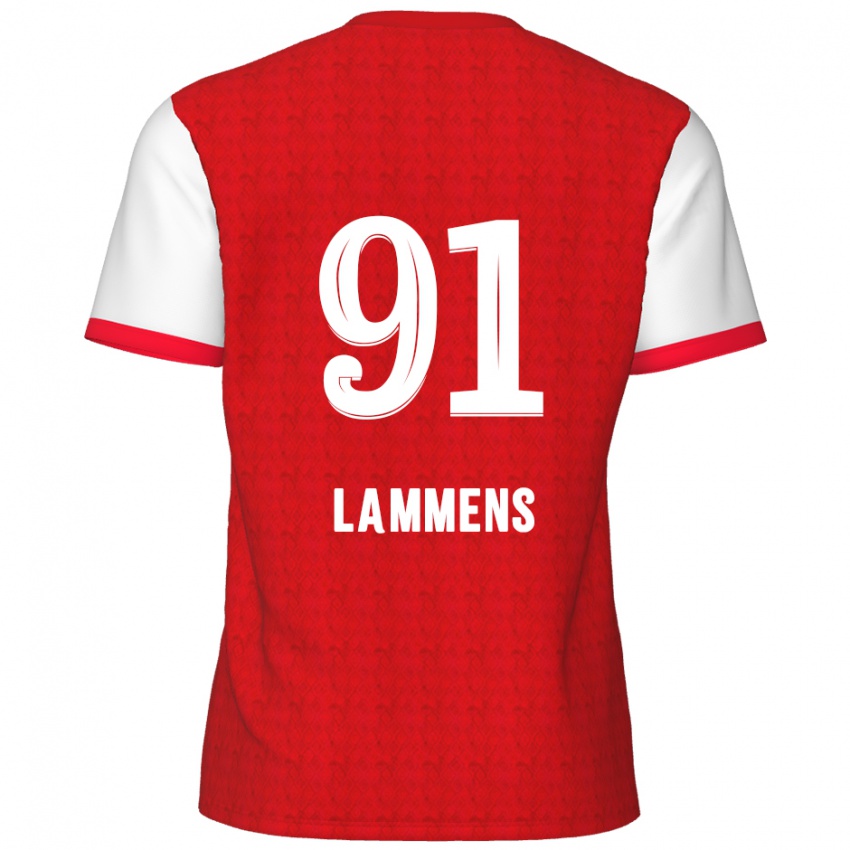 Kinder Senne Lammens #91 Rot Weiß Heimtrikot Trikot 2024/25 T-Shirt Österreich