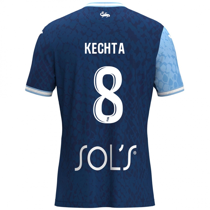 Kinder Yassine Kechta #8 Himmelblau Dunkelblau Heimtrikot Trikot 2024/25 T-Shirt Österreich