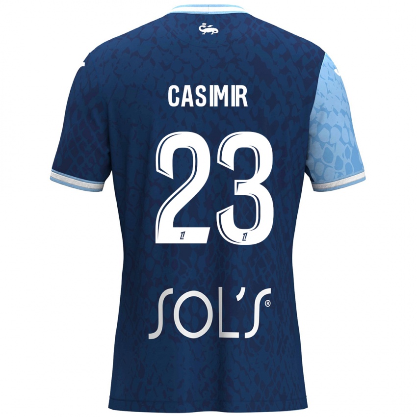 Kinder Josué Casimir #23 Himmelblau Dunkelblau Heimtrikot Trikot 2024/25 T-Shirt Österreich