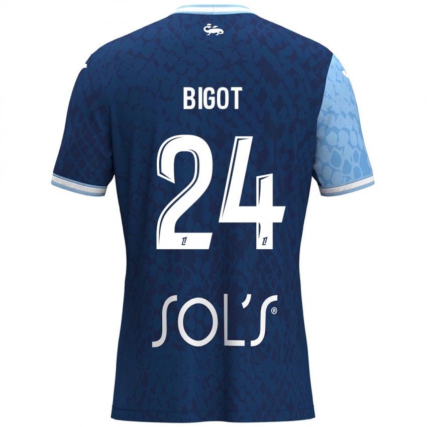 Kinder Maureen Bigot #24 Himmelblau Dunkelblau Heimtrikot Trikot 2024/25 T-Shirt Österreich