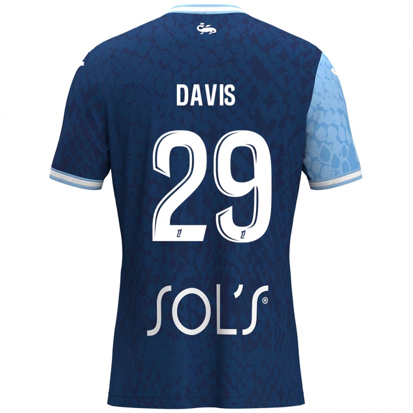 Kinder Deja Davis #29 Himmelblau Dunkelblau Heimtrikot Trikot 2024/25 T-Shirt Österreich