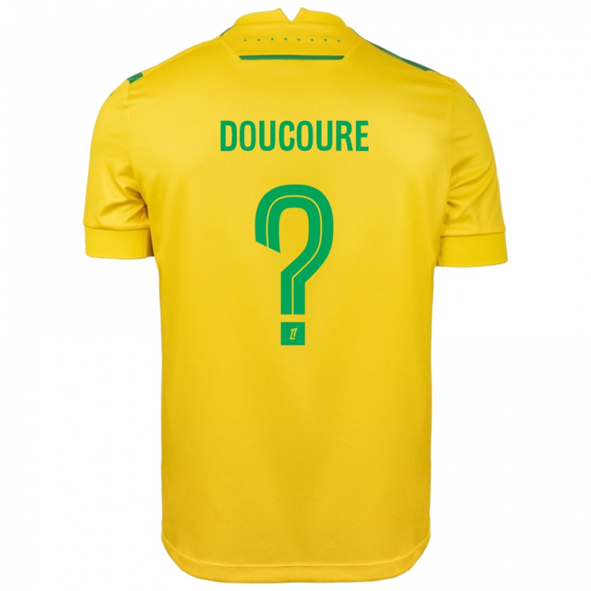 Kinder Sekou Doucoure #0 Gelb Grün Heimtrikot Trikot 2024/25 T-Shirt Österreich