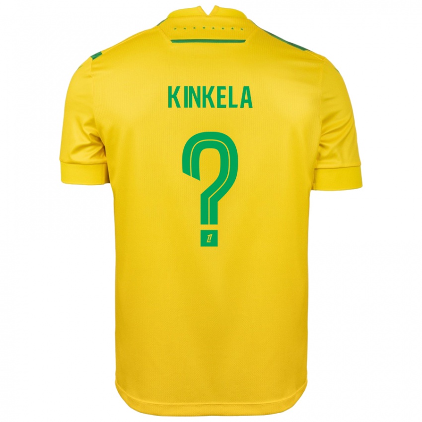 Kinder Anthony Kinkela #0 Gelb Grün Heimtrikot Trikot 2024/25 T-Shirt Österreich