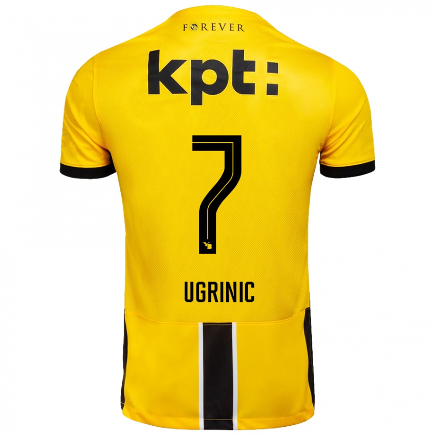 Kinder Filip Ugrinic #7 Gelb Schwarz Heimtrikot Trikot 2024/25 T-Shirt Österreich