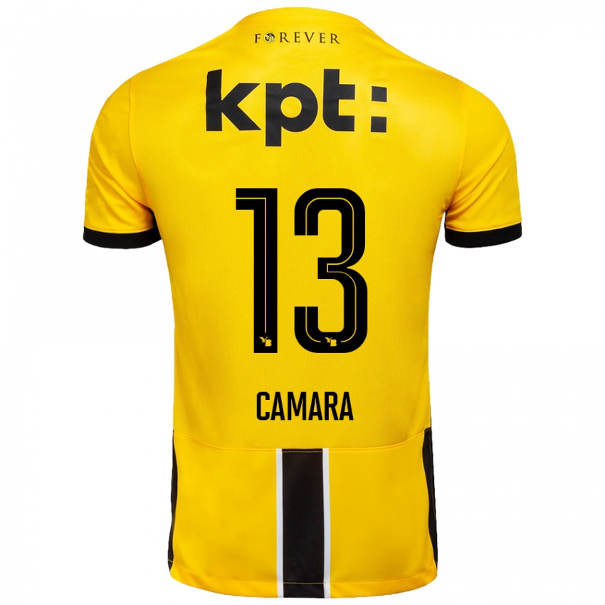 Kinder Mohamed Camara #13 Gelb Schwarz Heimtrikot Trikot 2024/25 T-Shirt Österreich