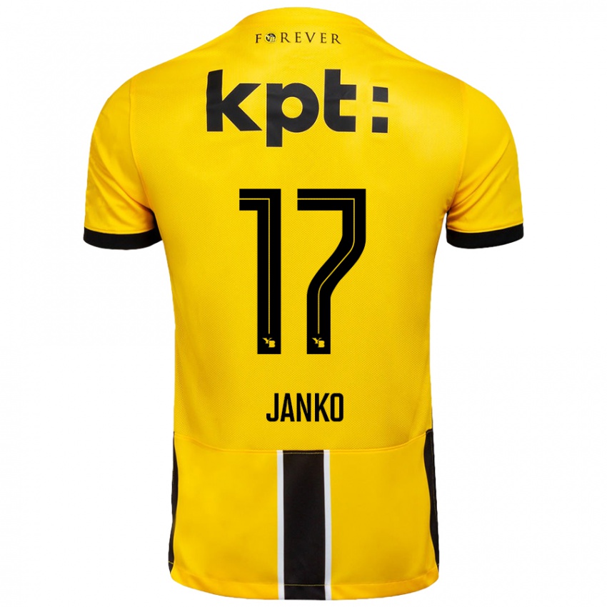 Kinder Saidy Janko #17 Gelb Schwarz Heimtrikot Trikot 2024/25 T-Shirt Österreich