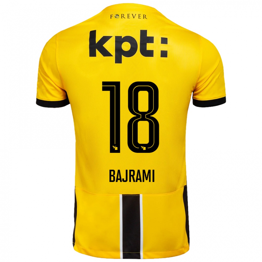 Kinder Ardian Bajrami #18 Gelb Schwarz Heimtrikot Trikot 2024/25 T-Shirt Österreich