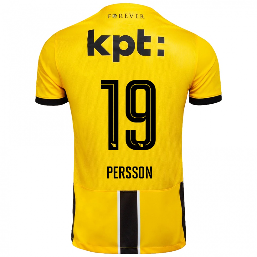 Kinder Noah Persson #19 Gelb Schwarz Heimtrikot Trikot 2024/25 T-Shirt Österreich