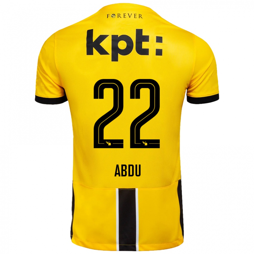 Kinder Abdu Conté #22 Gelb Schwarz Heimtrikot Trikot 2024/25 T-Shirt Österreich