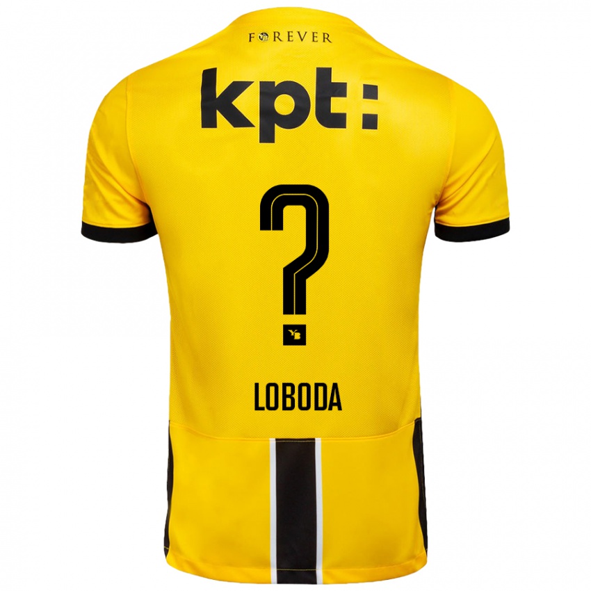 Kinder Vincent Loboda #0 Gelb Schwarz Heimtrikot Trikot 2024/25 T-Shirt Österreich