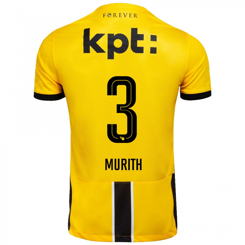 Kinder Tom Murith #3 Gelb Schwarz Heimtrikot Trikot 2024/25 T-Shirt Österreich