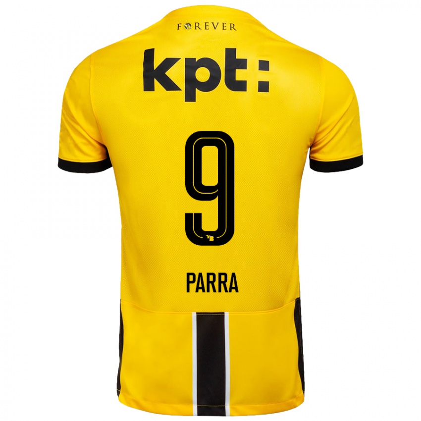 Kinder Hugo Parra #9 Gelb Schwarz Heimtrikot Trikot 2024/25 T-Shirt Österreich