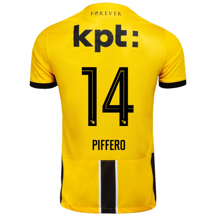 Kinder David Piffero #14 Gelb Schwarz Heimtrikot Trikot 2024/25 T-Shirt Österreich