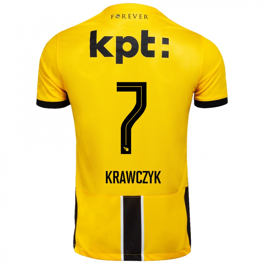 Kinder Caroline Krawczyk #7 Gelb Schwarz Heimtrikot Trikot 2024/25 T-Shirt Österreich