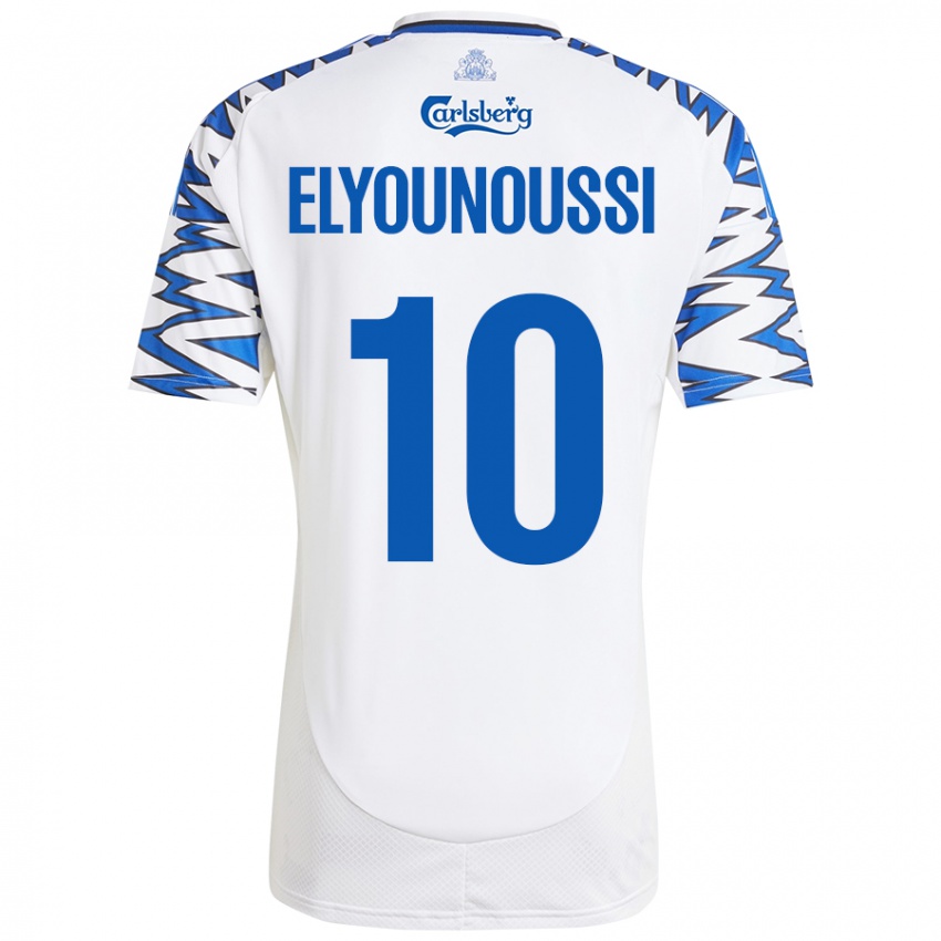 Kinder Mohamed Elyounoussi #10 Weiß Himmelblau Heimtrikot Trikot 2024/25 T-Shirt Österreich