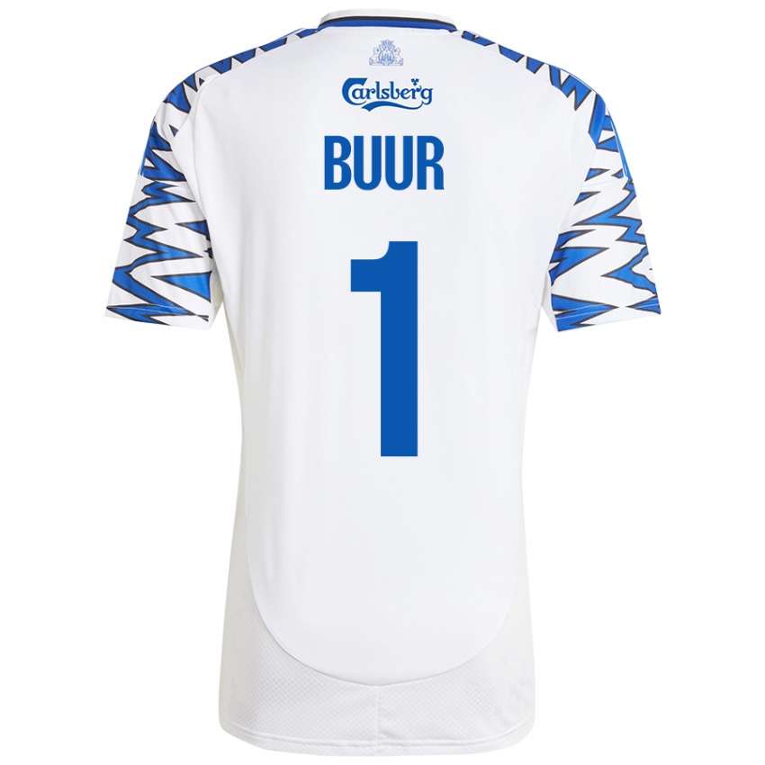 Kinder Oscar Buur #1 Weiß Himmelblau Heimtrikot Trikot 2024/25 T-Shirt Österreich