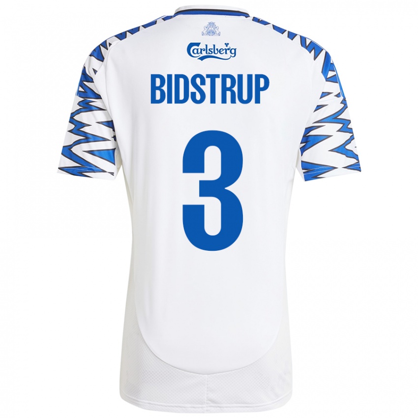 Kinder Hjalte Bidstrup #3 Weiß Himmelblau Heimtrikot Trikot 2024/25 T-Shirt Österreich