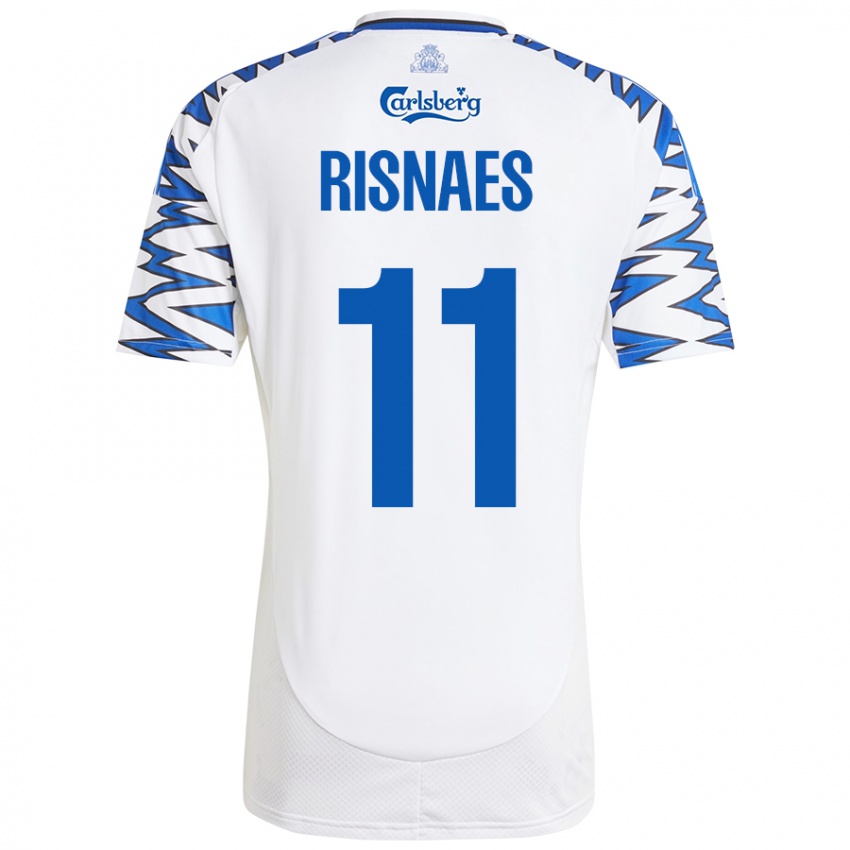 Kinder Roberto Risnaes #11 Weiß Himmelblau Heimtrikot Trikot 2024/25 T-Shirt Österreich