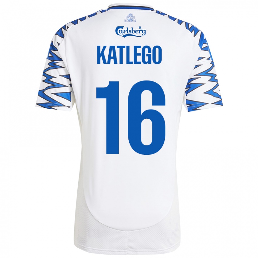 Kinder David Katlego #16 Weiß Himmelblau Heimtrikot Trikot 2024/25 T-Shirt Österreich