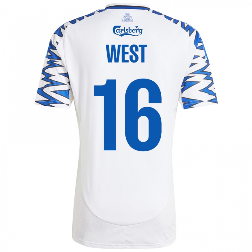 Kinder Liam West #16 Weiß Himmelblau Heimtrikot Trikot 2024/25 T-Shirt Österreich