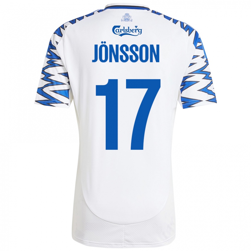 Kinder Neo Jönsson #17 Weiß Himmelblau Heimtrikot Trikot 2024/25 T-Shirt Österreich