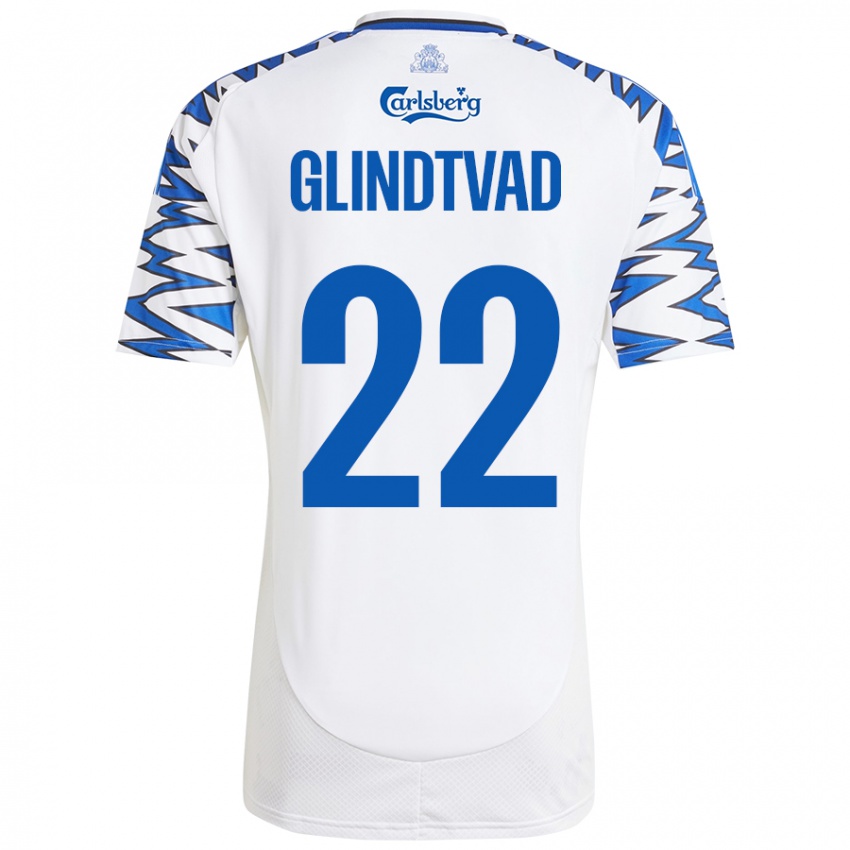 Kinder William Glindtvad #22 Weiß Himmelblau Heimtrikot Trikot 2024/25 T-Shirt Österreich