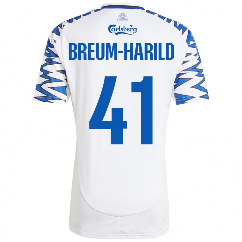 Kinder Tobias Breum-Harild #41 Weiß Himmelblau Heimtrikot Trikot 2024/25 T-Shirt Österreich