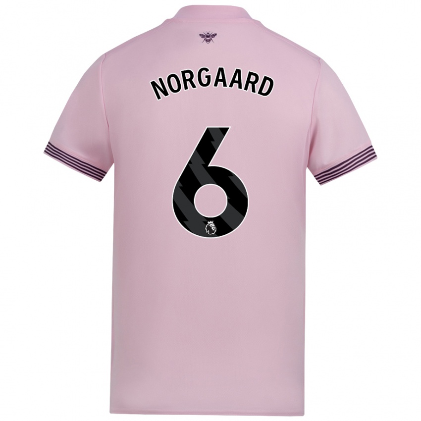 Kinder Christian Nørgaard #6 Rosa Auswärtstrikot Trikot 2024/25 T-Shirt Österreich