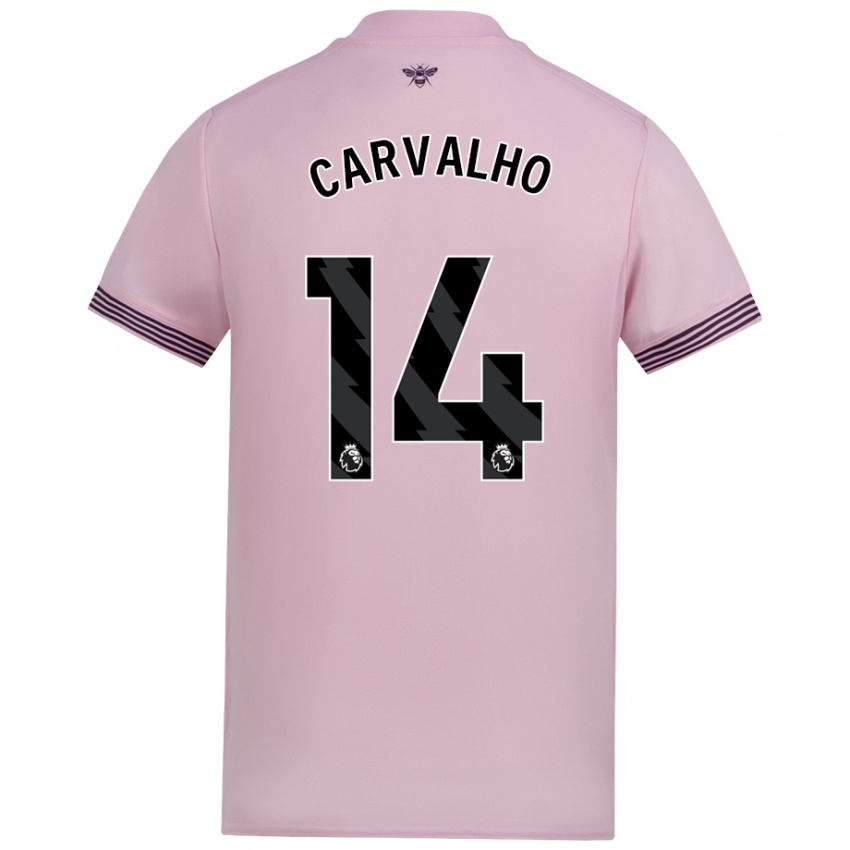 Kinder Fabio Carvalho #14 Rosa Auswärtstrikot Trikot 2024/25 T-Shirt Österreich