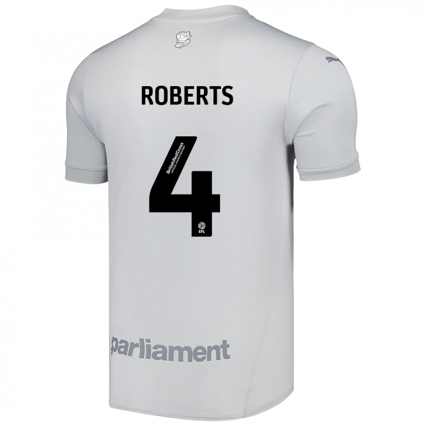 Kinder Marc Roberts #4 Silbergrau Auswärtstrikot Trikot 2024/25 T-Shirt Österreich