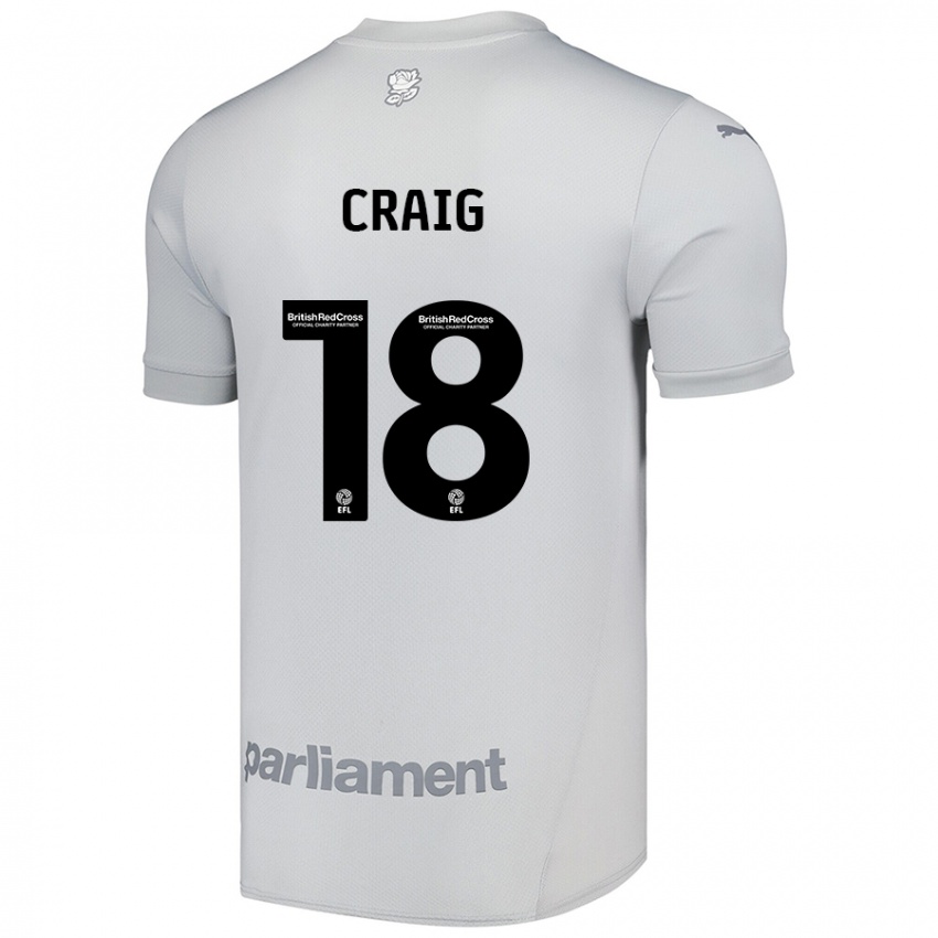 Kinder Matthew Craig #18 Silbergrau Auswärtstrikot Trikot 2024/25 T-Shirt Österreich